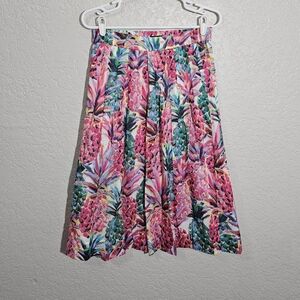 J. Crew Floral Print Cotton Midi Skirt